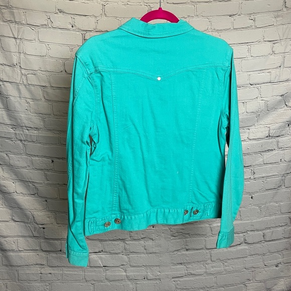 Liverpool Vibrant Turquoise/Teal Jean Jacket - Picture 2 of 4